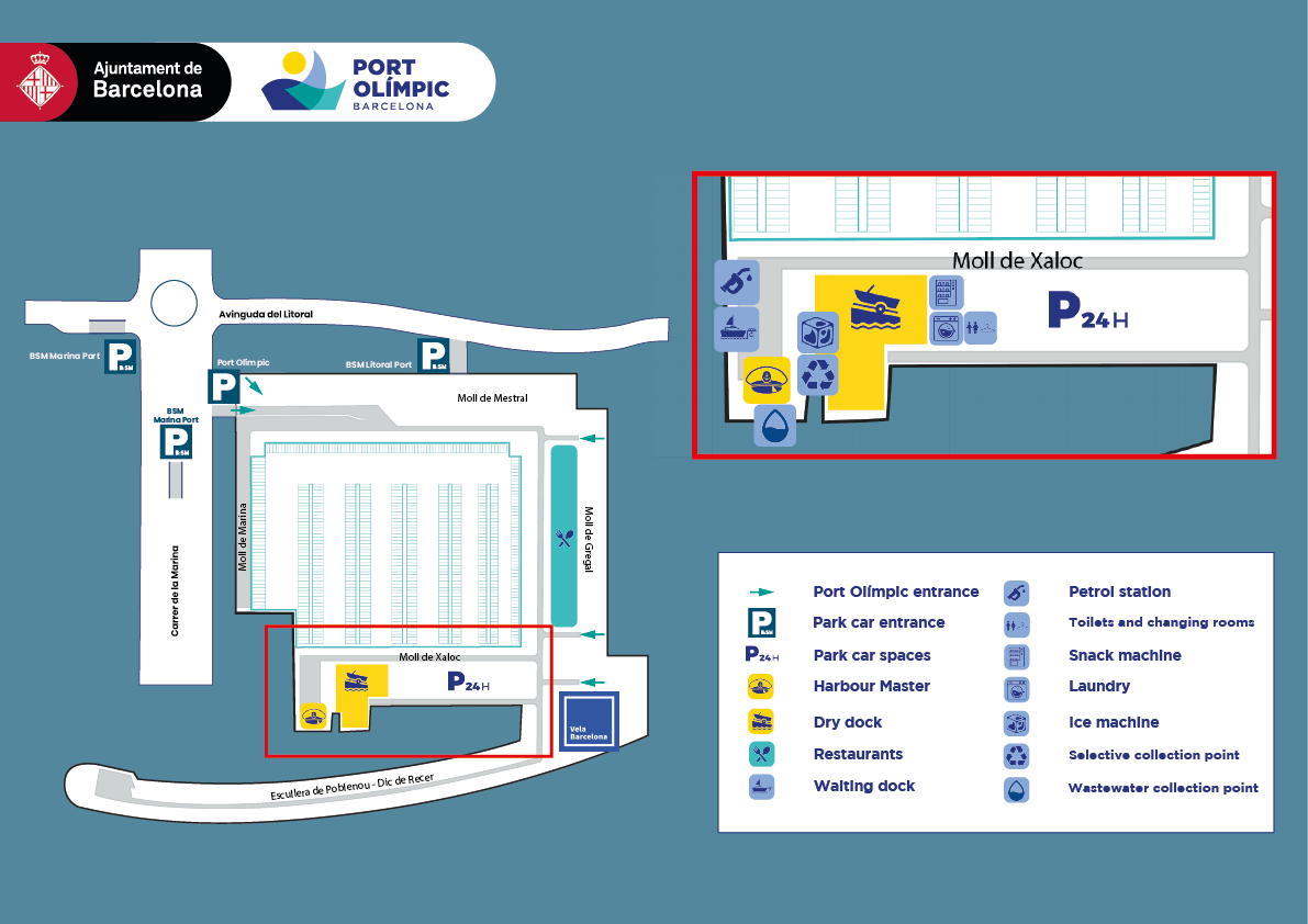 Olympic Port Services Map Barcelona